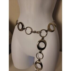 Nine West Silver Tone Belt Grunge Punk  Y2K